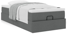 Ottomán ágykeret matraccal sötét szürke 90x190cm szövet