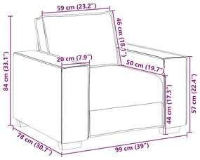 krém bársony kanapéfotel 60 cm