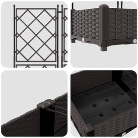Kerti Virágágyás Trellis-szel 5 db Barna 120x120x125,5 cm