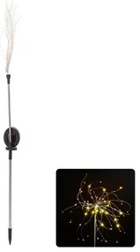 LED napelemes hangulatvilágítás, rozsdamentes acél, gyeplámpa, gyepfű, 2700K