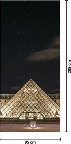 Fotótapéta ajtóra - Louvre éjjel (95x205cm)