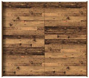 Ágykeret tárolóval fejtámlával Régi fa 200 x 200 cm Faanyag