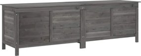 vidaXL antracit tömör fenyőfa kerti tárolóláda 198,5 x 50 x 56,5 cm