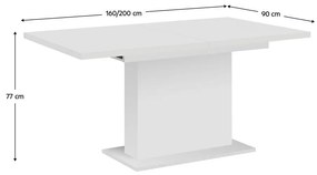 Összecsukható étkezőasztal Bovata (fehér) (6-8 részére). 1097144