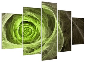 Absztrakt kép zöld rózsa (150x105 cm)
