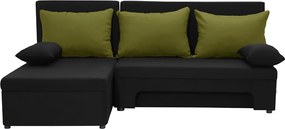 ERIS Kinyitható sarokkanapé Fekete/sötétkék