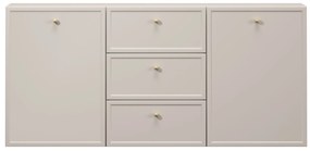 Lorini fali komód 150 cm - kasmír / arany fogantyúk