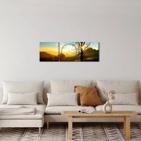Napkelte kép (órával) (90x30 cm)