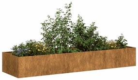 vidaXL időjárásálló acélból növénytartó rozsdás 280x80x40 cm