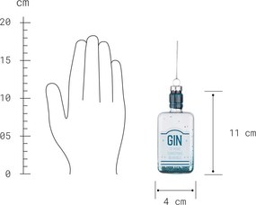 HANG ON üveg karácsonyfadísz, gin üveg 11cm