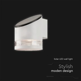 LED Kültéri napelemes fali lámpa LED/1W/3,7V 3000K IP54 fehér