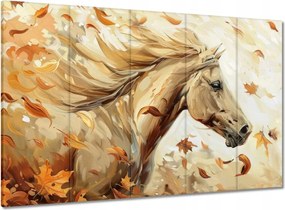Vászonkép 100x70 Ló az őszi levelek között