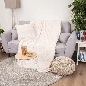 4Home Cozy Knit takaró, krém színű, 150 x 200 cm