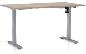OfficeTech A állítható magasságú asztal, 120 x 80 cm, szürke alap, tölgy