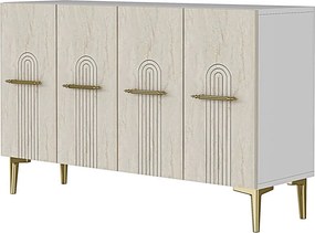Ida 120 - White, Travertine, Gold