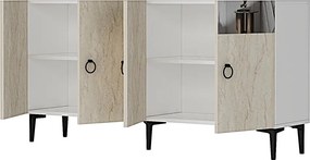 Gama 150 - White, Travertine, Silver