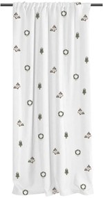 Fehér pamut-szatén függöny 110x250 cm Festive Car – Butter Kings