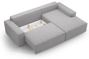Világosszürke buklé kinyitható sarokkanapé (jobb oldali) Jodie – Micadoni Home