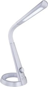 Globo 58376S Asztali lámpa fehér flexibilis szárral. USB csatlakozás, RGB színváltó funkció. Színhőmérséklet váltás 4000/6500/3000K, MxSzxH:343x183x640, tartozék: 1xLED 8W 230V, 45-460lm