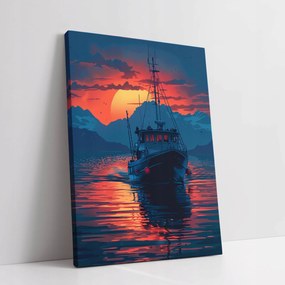 Vászonkép Naplemente a tengeren Hajó otthon nappali szoba 75x100
