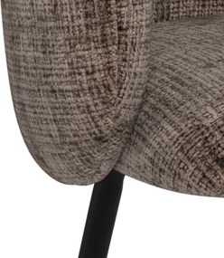 MAZZONI EXPORT CLARA Tompa Barna (Juto 24 szövet)/fekete lábak - MODERN KÁRPITOZOTT KAGYLÓSZÉK LOFT STÍLUSÚ NAPPALIBA/ÉTKEZŐBE/IRODÁBA