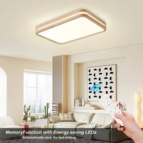 BRILAGI - LED dimmelhető lámpatest MOLINA SQUARE LED/54W/230V tölgy 60x40 cm + távirányító