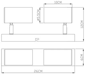 Globo 57911-2B - ROBBY 2xGU10/35W/230V fekete spotlámpa