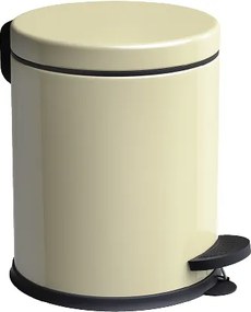 Krémszínű, pedálos szemetes kuka, 3 literes, fürdőszobába vagy irodába, acél, Easyform