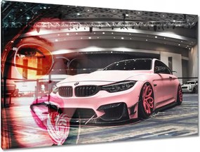 Vászonkép 120x80 Rózsaszín Bmw Autó Csajok