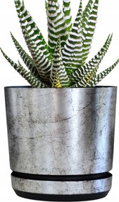 12 cm-es mintás Régi Ezüst kaspó állvány elegáns kőhatású