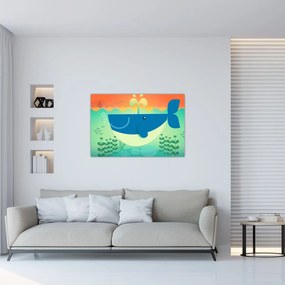 Kép - Vidám bálna a tengerben (90x60 cm)
