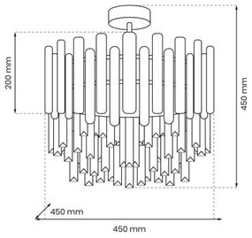 Csillár rúdon ASPEN 6xE14/40W/230V arany