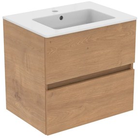 Natúr színű fali mosdó alatti szekrény tölgyfa dekorral 60x55 cm Eurovit+ – Ideal Standard