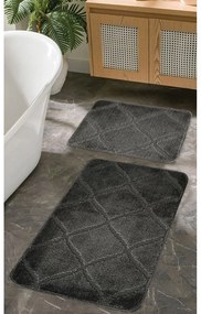 Antracitszürke fürdőszobai kilépő szett 2 db-os 50x80 cm Cizgili – Foutastic