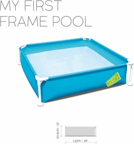 Bestway Első fémvázas gyerek medencém 122 x 122 x 30,5 cm