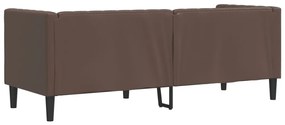 vidaXL 3 személyes barna műbőr Chesterfield kanapé