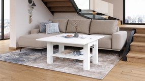 Mazzoni BRAWO Fehér - NYITHATÓ/MAGASÍTHATÓ DOHÁNYZÓASZTAL POLCCAL ÉTKEZŐASZTALKÉNT IS HASZNÁLHATÓ