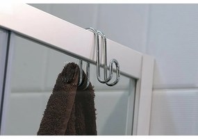 AQUALINE 37030 dupla zuhanykabin-akasztó, ezüst