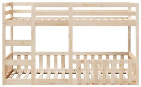 tömör fenyőfa emeletes ágy 80x200 cm