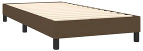 sötétbarna szövet rugós ágy matraccal 100 x 200 cm
