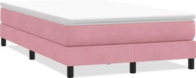 vidaXL rózsaszín bársony rugós ágy matrac nélkül 120x210 cm