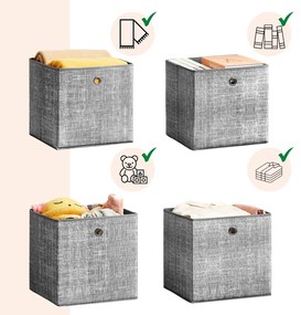 GARY tárolódoboz, 6 db, 30x30x30cm, szürke SongmicsHome