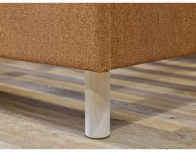 Narancssárga kárpitozott franciaágy ágyráccsal 180x200 cm Romane – Bobochic Paris