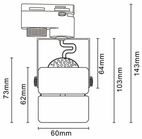Spotlámpa sínrendszerrel VIENNA 3xGU10/10W/230V fekete