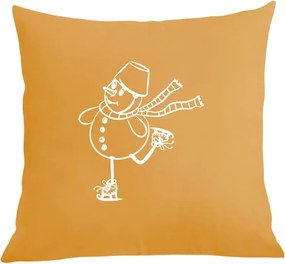 Karácsonyi párna párnahuzat vicces nyomott mintás hóember korcsolya