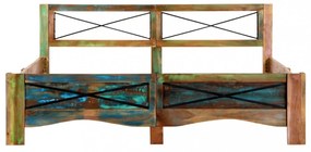 Vintage Fa Ágykeret - Tömör Újrahasznosított Fa, 166x212 cm, Egyedi Kivitelezés - Stabilitás és Elegancia Otthonában!