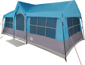 vidaXL Családi Sátor tetővel Kék és Szürke 622 x 295 x 238 cm