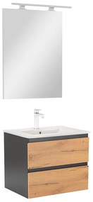 Vario Forte 60 komplett fürdőszoba bútor antracit-tölgy