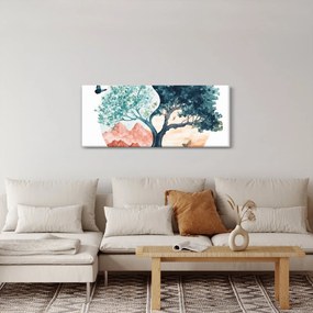 Kép – Akvarellfa tele élettel (120x50 cm)
