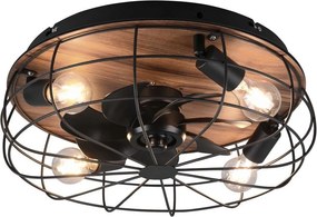 TRIO R61105032 TRONDHEIM Ventilátoros lámpa Fekete E27 IP20